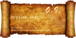 Ortlieb Irén névjegykártya